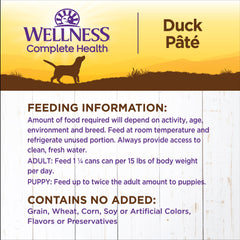 Wellness Complete Health Natural Wet Canned Dog Food, Duck & Sweet Potato