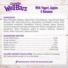 Wellness WellBars Dog Treats, Natural, Training Treat, Grain Free, Crunchy Yogurt, Apples & Banana