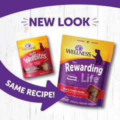 Wellness Rewarding Life Dog Treats, Natural, Training Treat, Grain Free, Soft Beef & Turkey