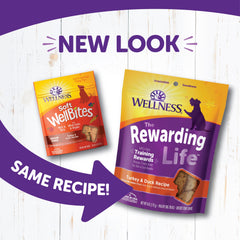 Wellness Rewarding Life Dog Treats, Natural, Training Treat, Grain Free, Soft Turkey & Duck