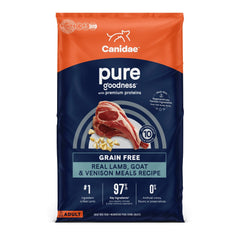 Canidae Pure Limited Ingredient Premium Adult Dry Dog Food, Real Lamb, Goat & Venison Meals Recipe, 22lbs, Grain Free