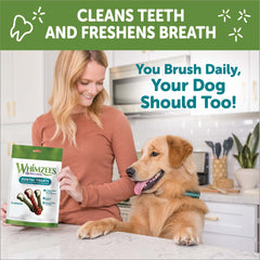 Whimzees Wellness Brushzees Dog Dental Treats, Natural Chews, Large Size Stick