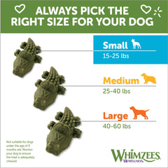 Wellness WHIMZEES Alligator Dog Dental Treats, Natural Chews, Small Size