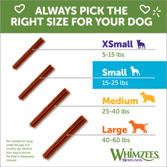 Whimzees Wellness Stix Dog Dental Treats, Natural Chews, Small Size Stick