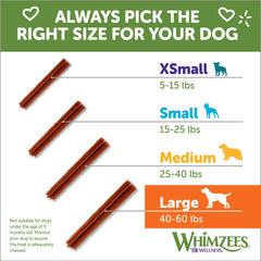 Whimzees Wellness Stix Dog Dental Treats, Natural Chews, Large Size Stick