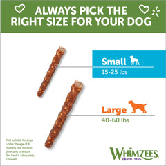 Wellness WHIMZEES Veggie Sausage Dog Dental Treats, Natural Chews, Small Size Stick