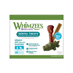 WHIMZEES by Wellness Value Box Natural Grain Free Dental Chews for Dogs, Small Breed, 89 count
