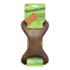 Benebone Dental Durable Dog Chew Toy for Aggressive Chewers, Real Peanut, Made in USA