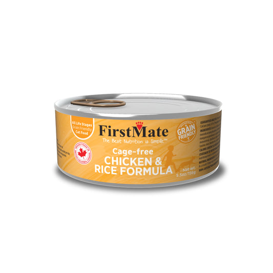 FirstMate Cage-Free Chicken with Rice Cat Food 5.5oz, 24 cans
