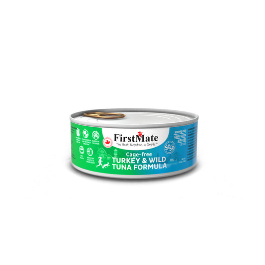 FirstMate Free-Run Turkey/Wild Tuna Cat Food 5.5oz, 24 cans