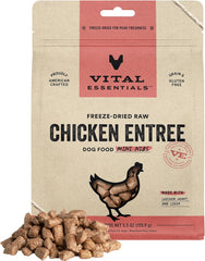 Vital Essentials Freeze Dried Raw Dog Food, Chicken Mini Nibs Entree, 5.5 oz