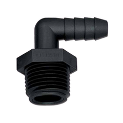 Master Mfg® Hose Barb Adapter Fitting – Elbow – 3/8" MPT x 1/2"