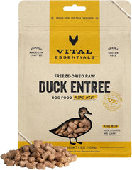 Vital Essentials Freeze Dried Raw Dog Food, Duck Mini Nibs Entree, 5.5 oz