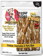 Savory Prime Beggar Bones 3 in 1 Twist Sticks Dog Treats 20 pack