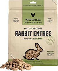Vital Essentials Freeze Dried Raw Dog Food, Rabbit Mini Nibs Entree, 25 oz