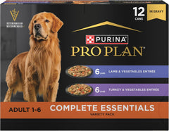Purina Pro Plan Lamb & Turkey Wet Dog Food Variety Pack – 12 Pack 13 oz Cans