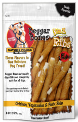 Savory Prime Beggar Bones 3 in 1 Ribs Dog Treats
