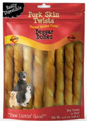 Savory Prime Beggar Bone Pork Skin Twists – Dog Treats (11 Ct Pack)
