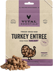 Vital Essentials Freeze Dried Raw Dog Food, Turkey Mini Nibs Entree, 5.5 oz