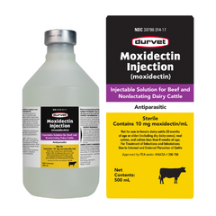 Durvet Moxidectin Injection 500 mL – Parasite Control for Cattle