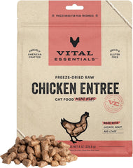Vital Essentials Freeze Dried Raw Cat Food, Chicken Mini Nibs Entree, 8 oz