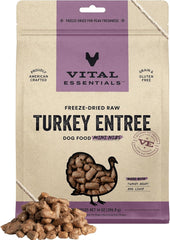 Vital Essentials Freeze Dried Raw Dog Food, Turkey Mini Nibs Entree, 14 oz