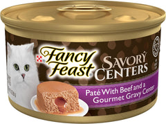 Fancy Feast Savory Centers Beef Pate Wet Cat Food – 24 Pack 3 oz Cans