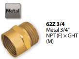 Hose Fitting 3/4" NPT(F) x GHT(M)