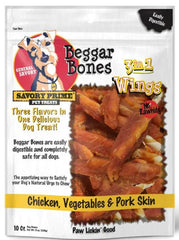 Savory Prime Beggar Bones 3 in 1 Wings Dog Treats 10 pack