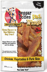 Savory Prime Beggar Bones 3 in 1 Wings Dog Treats 5 pack