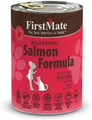 FirstMate Grain-Free Wild Salmon Wet Cat Food (Pâté) – 12.2oz Cans (Case of 12)