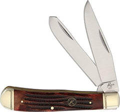 American Buffalo® Tobacco Jigged Brown Trapper Knife
