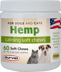 Durvet® Hemp Calming Soft Chews – 60 Count for Dogs & Cats