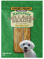 Savory Prime Naturals Collagen Braids 6" 4 ct
