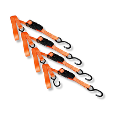 1” x 15’ S-Hook Ratchet Tie-Down - 4 Pack