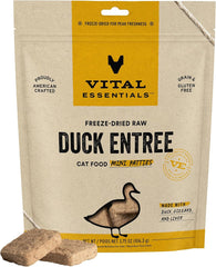 Vital Essentials Freeze Dried Raw Cat Food, Duck Mini Patties Entree, 3.75 oz