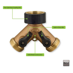 Melnor® Metal Y-Valve with Dual Shutoff