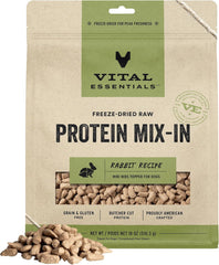 Vital Essentials Freeze Dried Raw Protein Mix-in Dog Food Topper, Rabbit Mini Nibs Topper for Dogs, 18 oz