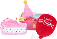 ZippyPaws - Birthday Pink Box Gift for Dogs and Puppies - 3 Pack