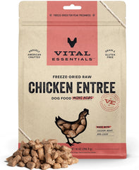 Vital Essentials Freeze Dried Raw Dog Food, Chicken Mini Nibs Entree, 14 oz