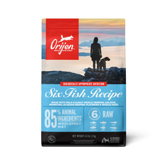 ORIJEN Six Fish Dry Dog Food, Grain Free and Chicken Free Dog Food, Fresh or Raw Ingredients