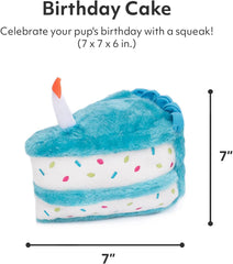 ZippyPaws NomNomz Plush Blue Birthday Cake Dog Toy