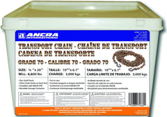 Ancra 45881-11-20-SP Transport Chain with Grab Hooks, Grade 70, 3/8-Inch by 20-Feet, Plastic Pail