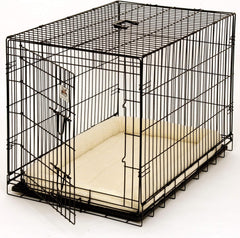 Pet Lodge® Fleece Pet Bed | Crate Pad | Cream Dog Bed | Machine Washable | Easily Storable