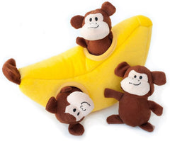 ZippyPaws Zippy Burrow Monkey 'n Banana Hide and Seek Puzzle Dog Toy