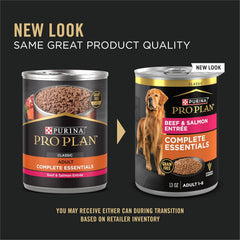 Purina Pro Plan Grain Free Wet Dog Food Beef & Salmon Entrée 12 pack 13 oz