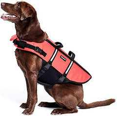 ZippyPaws Adventure Dog Life Jacket - Dog Life Vest for Swimming & Boating, Fits Small Pets, Lightweight Dog Flotation Device for Water Safety, Padded Handle, Adjustable Fit, 33-40" - X-Large, Red