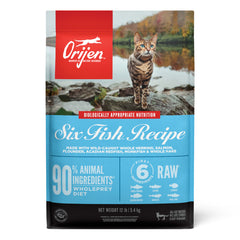 ORIJEN Six Fish Dry Cat Food, Grain Free Cat Food for All Life Stages, with WholePrey Ingredients