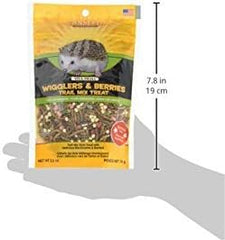 Sunseed Vita Prima Wigglers & Berries Hedgehog Treat - Mealworms for Hedgehogs - Small Animal Trail Mix Snack