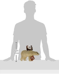 SPOT Dura-Fused Leather Bear Dog Toy – Real Leather & Jute Fabric, Double-Stitched & Durable, Squeaky Interactive Chew Toy for Moderate Chewers, Medium & Large Dogs, Soft Stuffed Fetch Toy, 11.5in